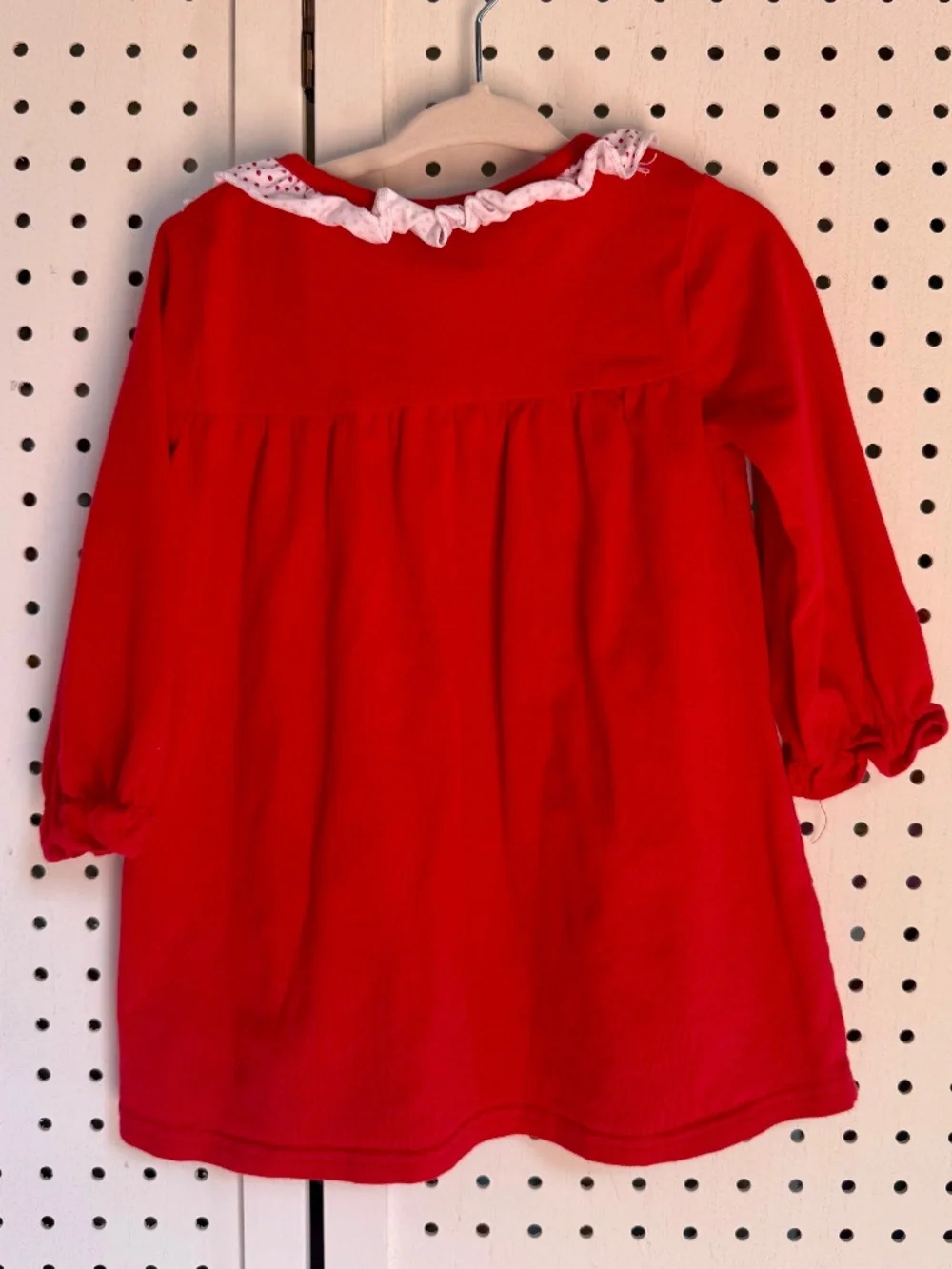 Jellybean Toddler Girls Red Polka Dot Ruffle Trim Tunic Dress – 18M